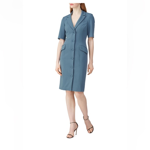 Badgley Mischka Dresses & Skirts - Badgley Mischka Crepe Blazer Sheath Dress in Blue Size 4
